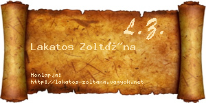 Lakatos Zoltána névjegykártya